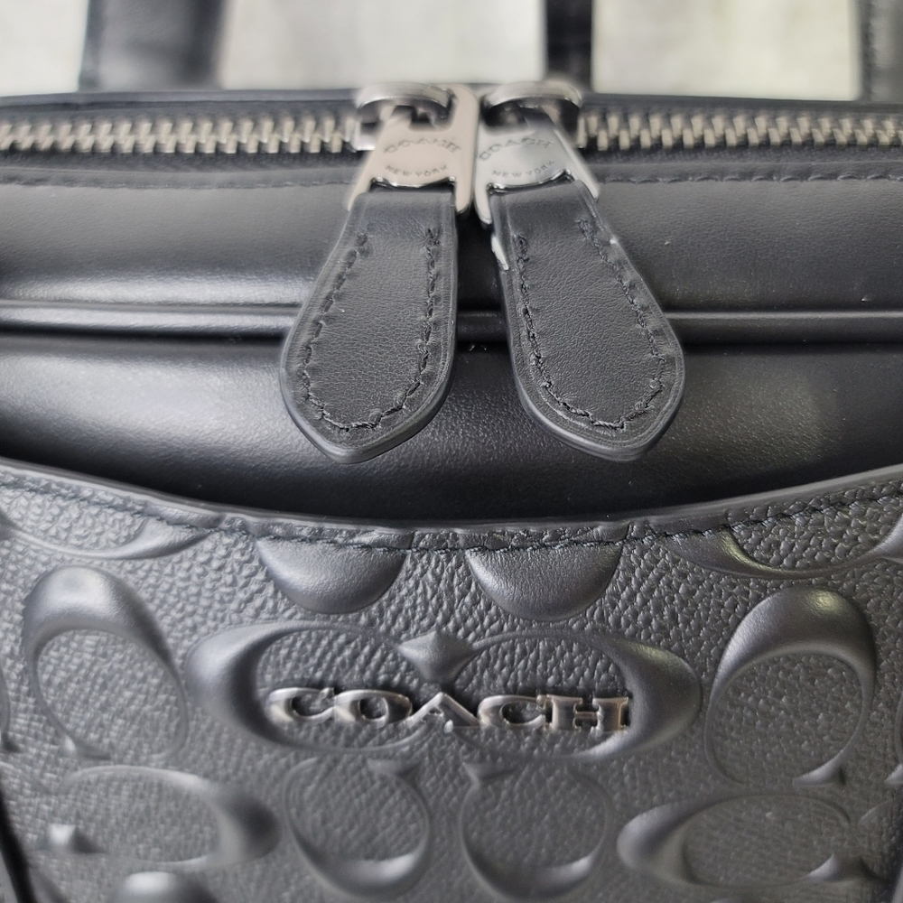 ✅️ COACH Signature Leather Designer Laptop Briefcase Work Bag NWT Rare unisex - Picture 14 of 15